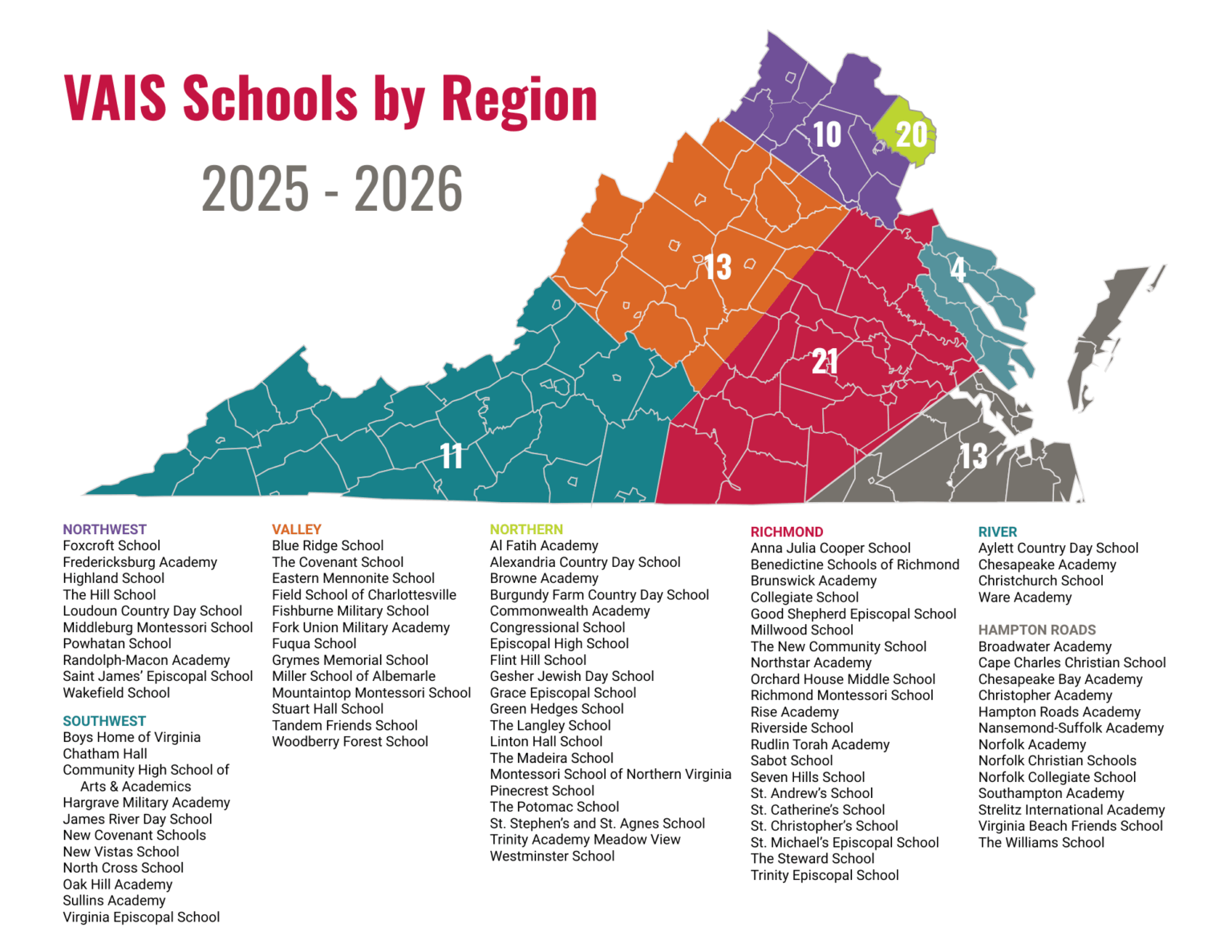 Schools By Region VAIS VAIS Schools By Region Map 2025 3 1536x1187 